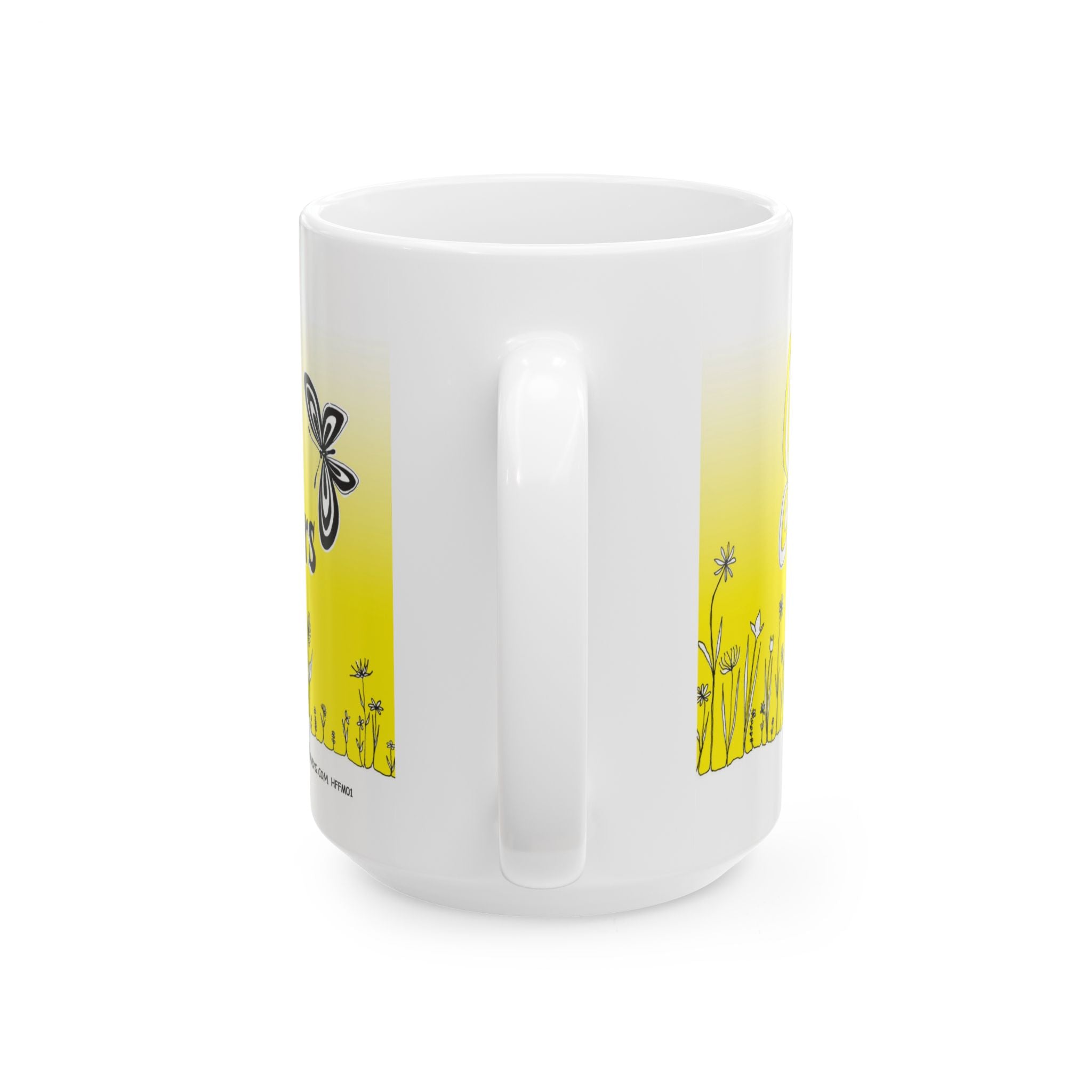 Classic Book Logo Mug | Hope for the Flowers Butterfly Design | Inspirational Ceramic Coffee Cup | Eco-Friendly Gift for Readers & Teachers