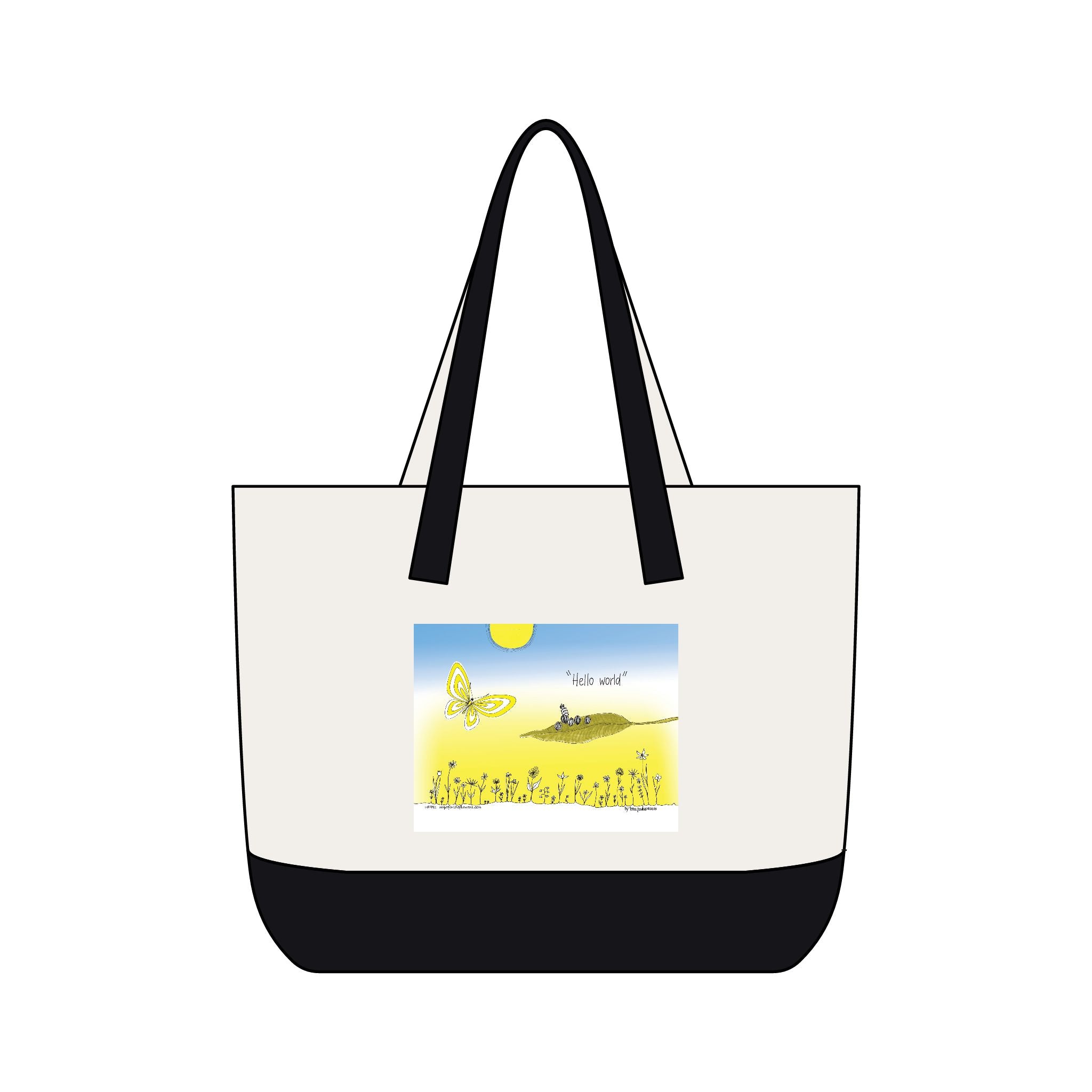 Hope for the Flowers Zippered Canvas Tote | Heavy Cotton Canvas Bag | Nature-Inspired Butterfly Dual Sided Art | Durable Everyday Carry | Hope & Transformation Gift