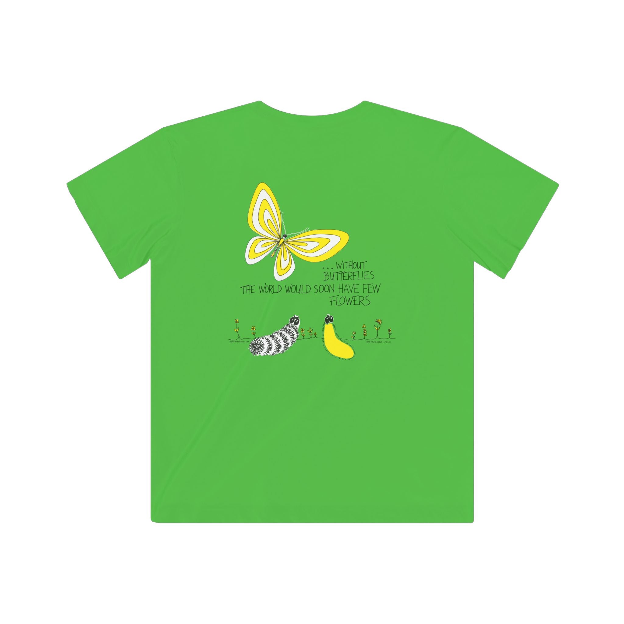 Hope for the Flowers Kids Tee | 100% Cotton | Sunny Caterpillar-to-Butterfly Illustration | Eco-Friendly Inspirational Shirt for Kids