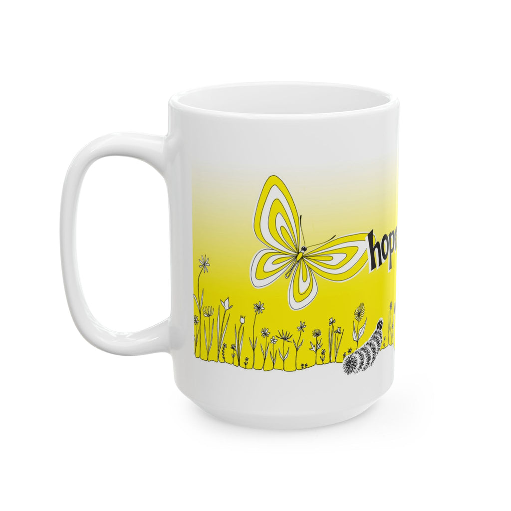 Classic Book Logo Mug | Hope for the Flowers Butterfly Design | Inspirational Ceramic Coffee Cup | Eco-Friendly Gift for Readers & Teachers