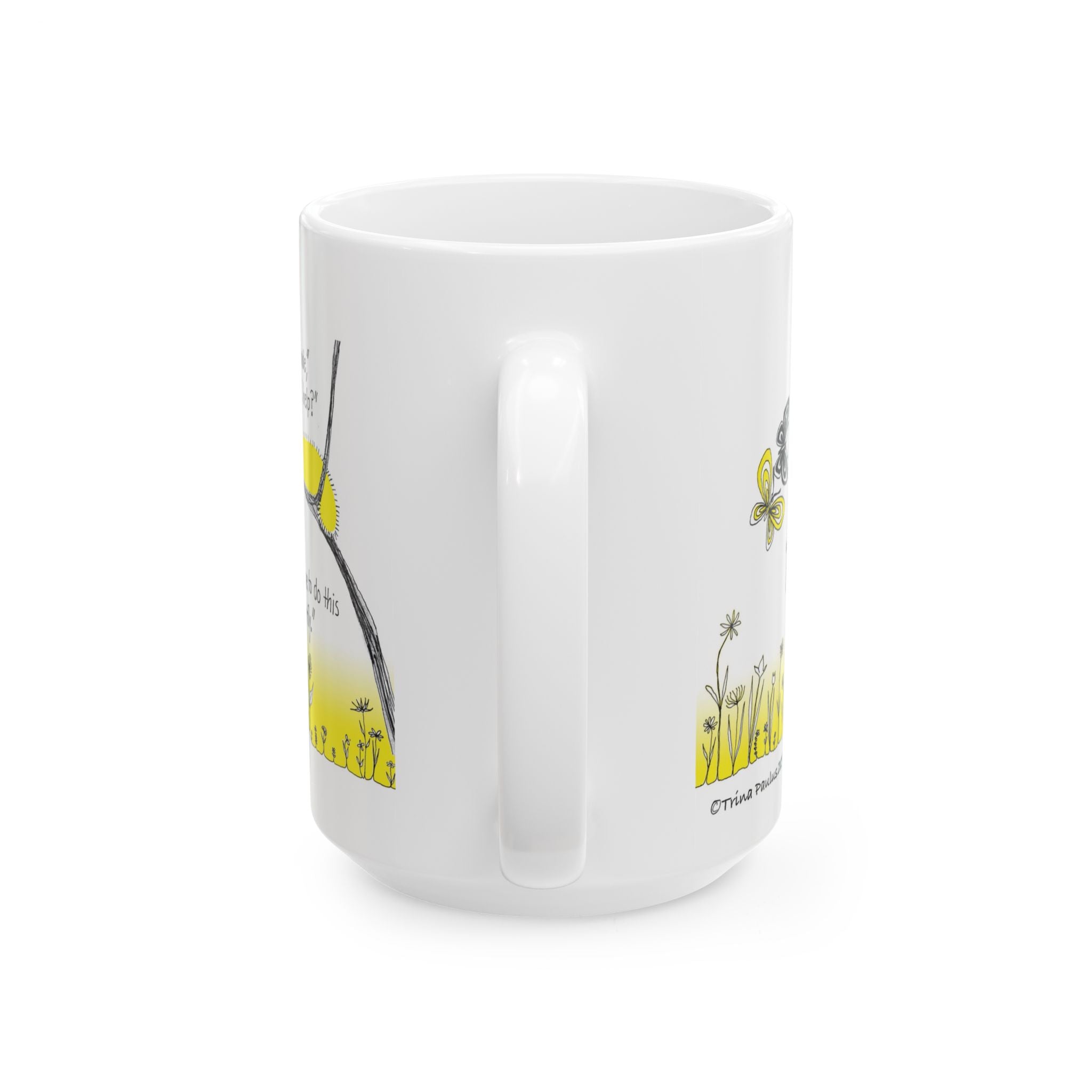 Hope for the Flowers Compassion Gift | “You Seem in Trouble, Can I Help?” Quote| 15 oz Motivational Ceramic Coffee Cup | Eco-Friendly Drinkware